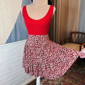 Natural Life Red Daisy Mini Skirt